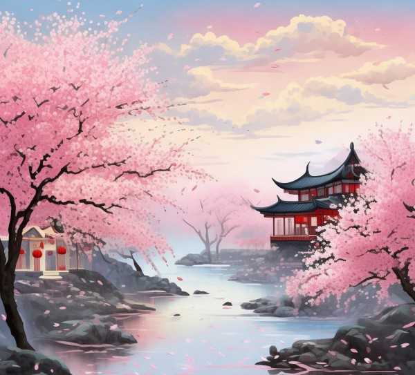 成语绘春，春风拂面的诗意画卷
